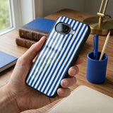 Blue Stripes Protective Case Compatible with iPhone, Samsung & Google Pixel YW0146