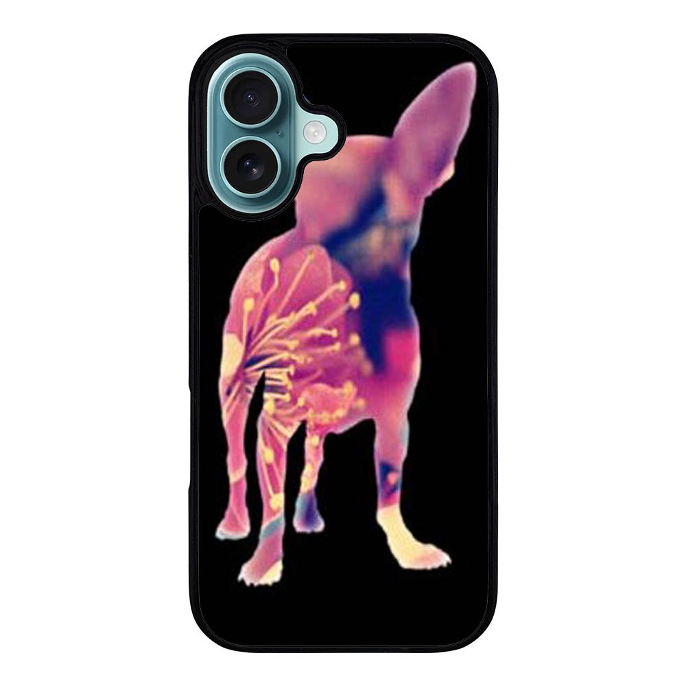 Chihuahua Dog Silhouette Rose Blossom Case iPhone 16 Plus BC1707