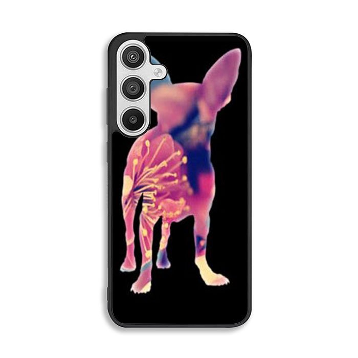 Chihuahua Dog Silhouette Rose Blossom Samsung Galaxy A26 Case BC1707