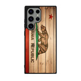 California Republic State Flag Wood Case Samsung Galaxy S24 Ultra 5G BC1722