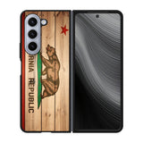 California Republic State Flag Wood Case Samsung Galaxy z Fold 5 5G BC1722