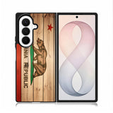 California Republic State Flag Wood Samsung Galaxy Z Fold 8 Ultra Case BC1722