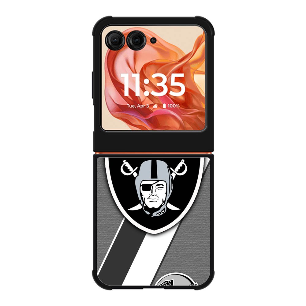 Oakland Raiders Black Gray Motorola Moto Razr 2025/2024 , Moto Razr 60/50 Case BC1812