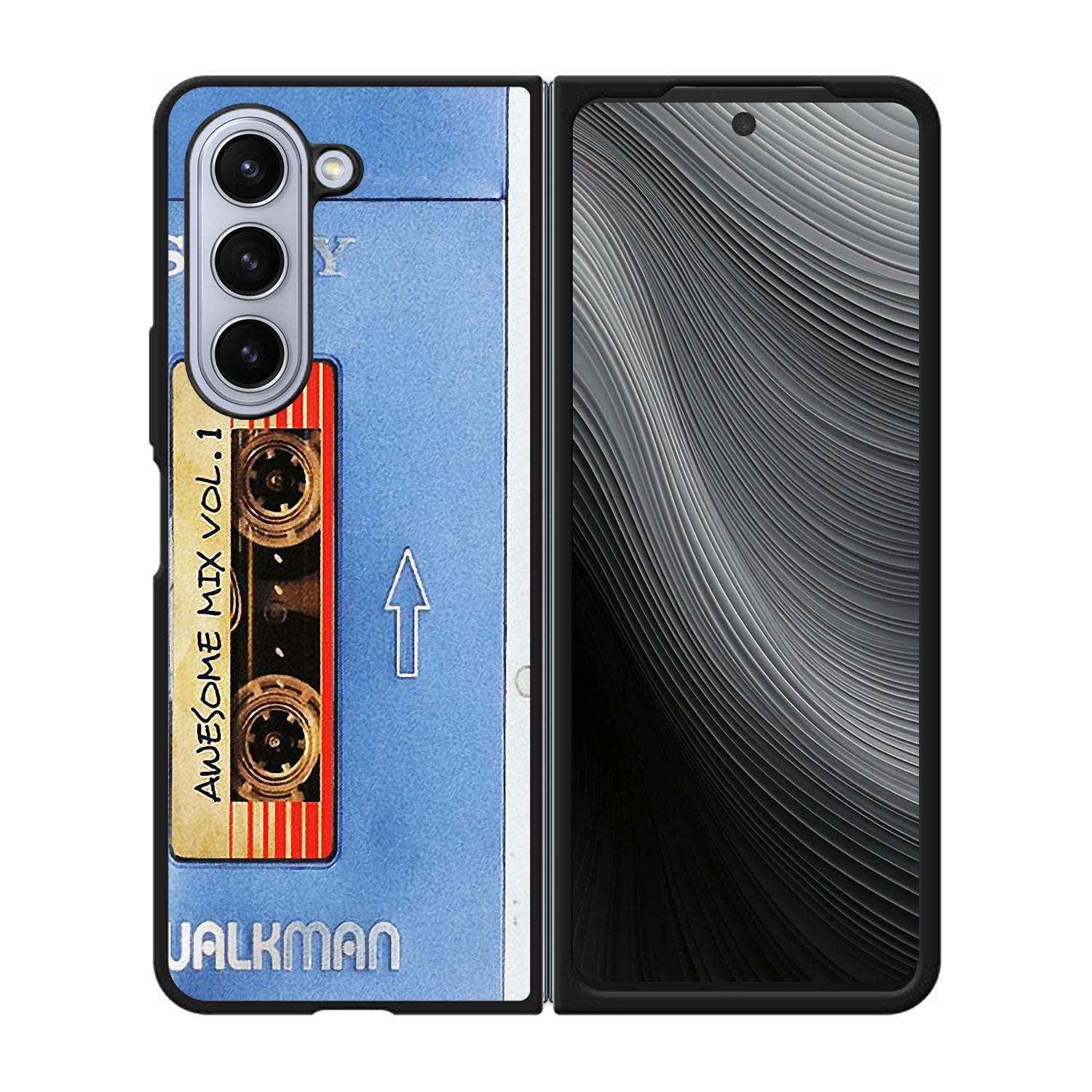 Sony Walkman Awesome Mix Vol 1 Blue Tape Case Samsung Galaxy z Fold 5 5G BC1825