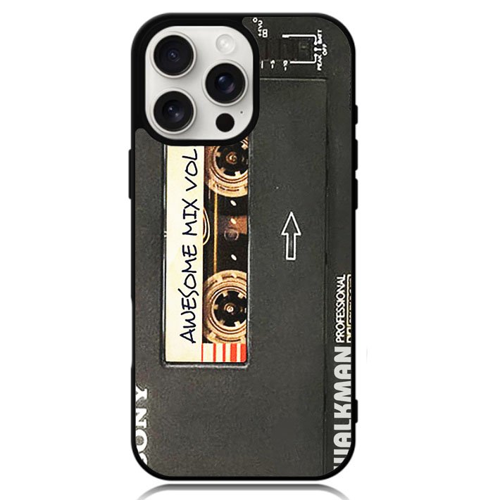 Sony Walkman Awesome Mix Vol 1 Black Tape Case iPhone 16 Pro BC1826