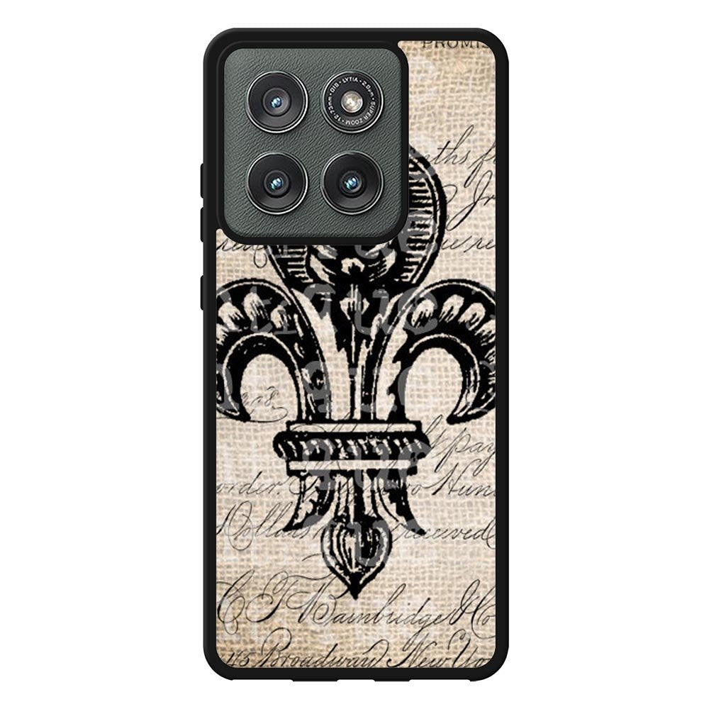 Vintage Brown Fleur de Lis Case Motorola Moto Edge 2025 BC1953