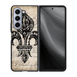 Vintage Brown Fleur de Lis Case Samsung Galaxy z Fold 5 5G BC1953