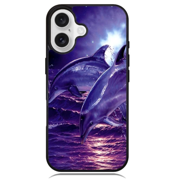 Purple Night Dolphins Case iPhone 16 BC1860
