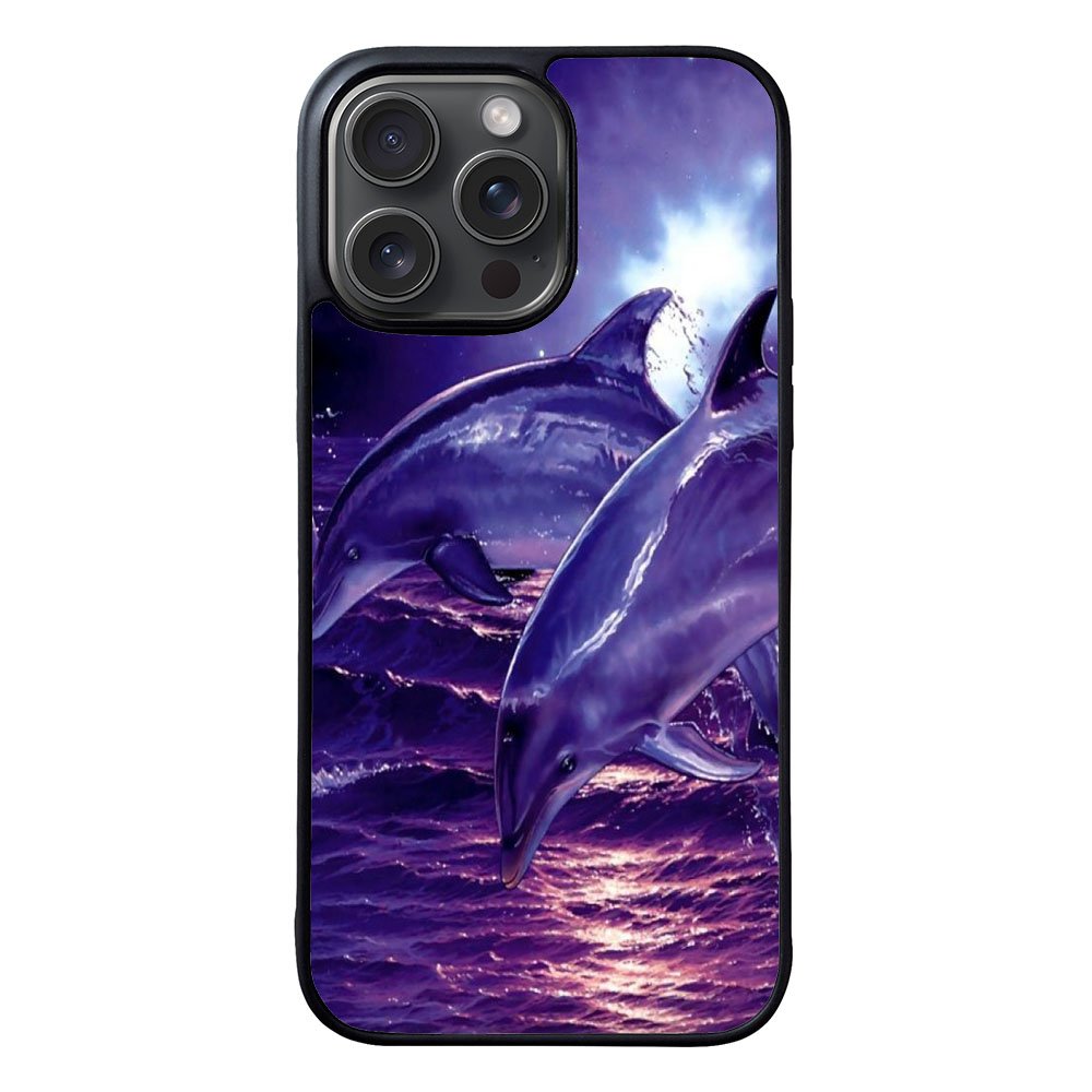 Purple Night Dolphins Case iPhone 15 Pro BC1860