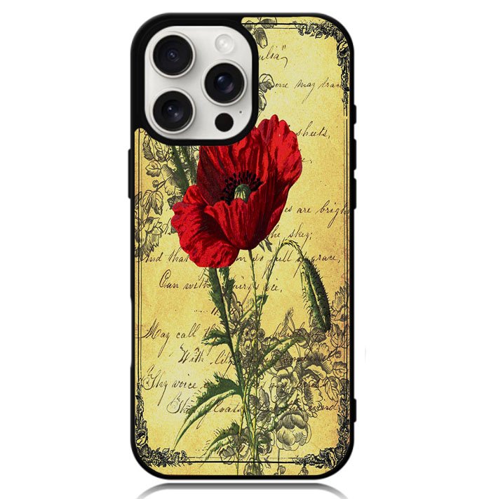 Poppy Ephemera Case iPhone 16 Pro Max BC1861