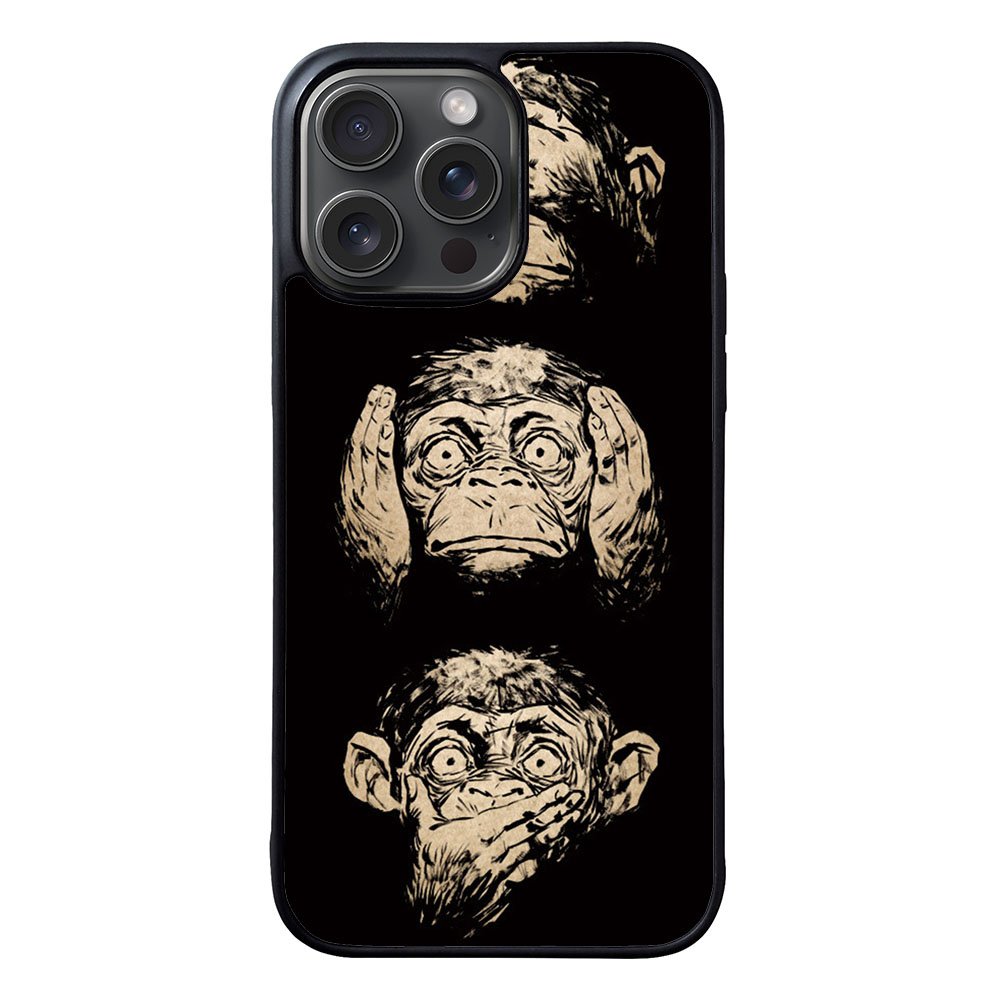 Wisdom Monkeys Thoughtful Quirky Cute Case iPhone 15 Pro BC1849