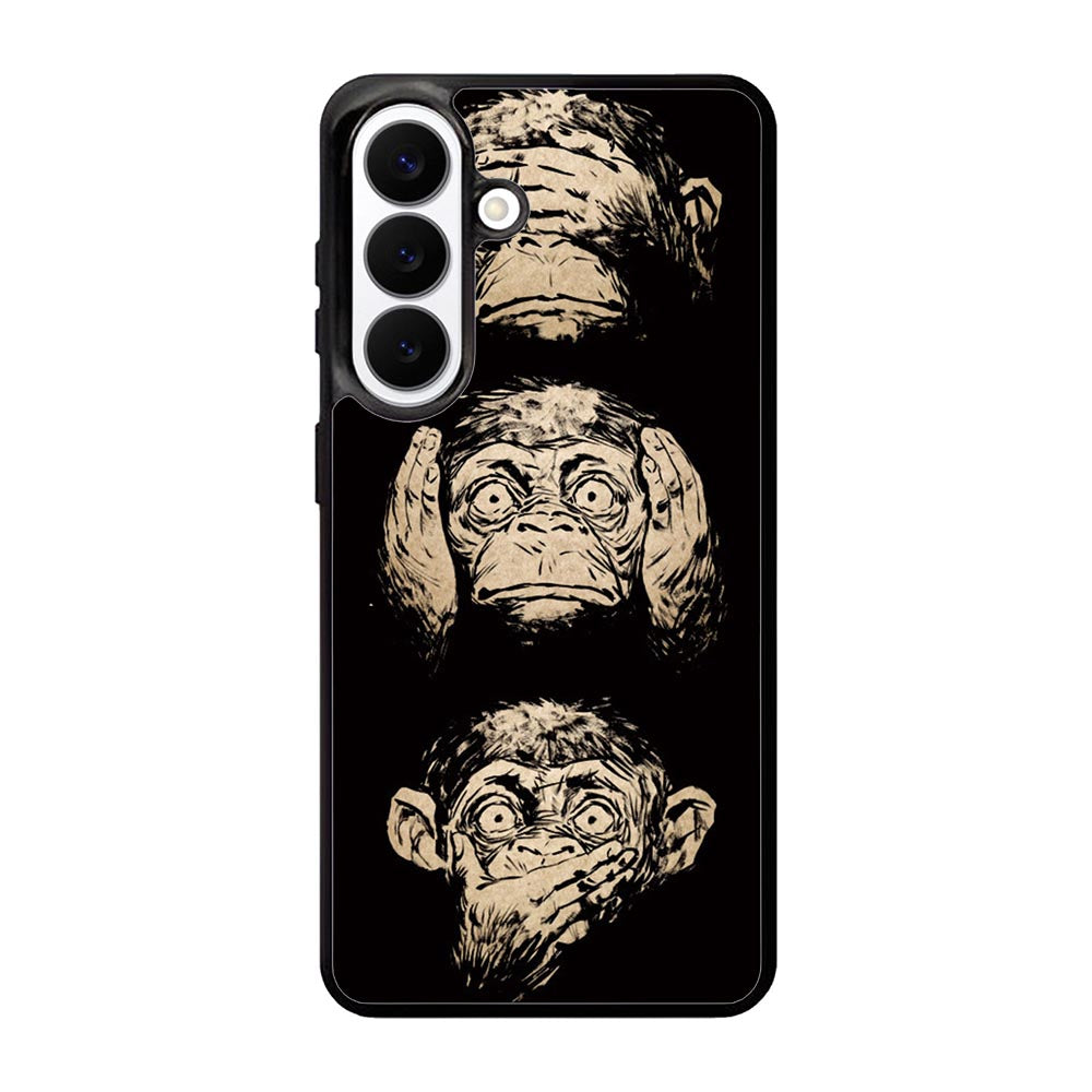Wisdom Monkeys Thoughtful Quirky Cute Samsung Galaxy S26 Case BC1849