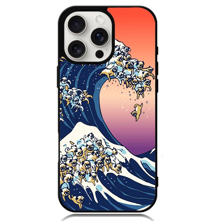 The Great Wave of Pug Case iPhone 16 Pro BC1851