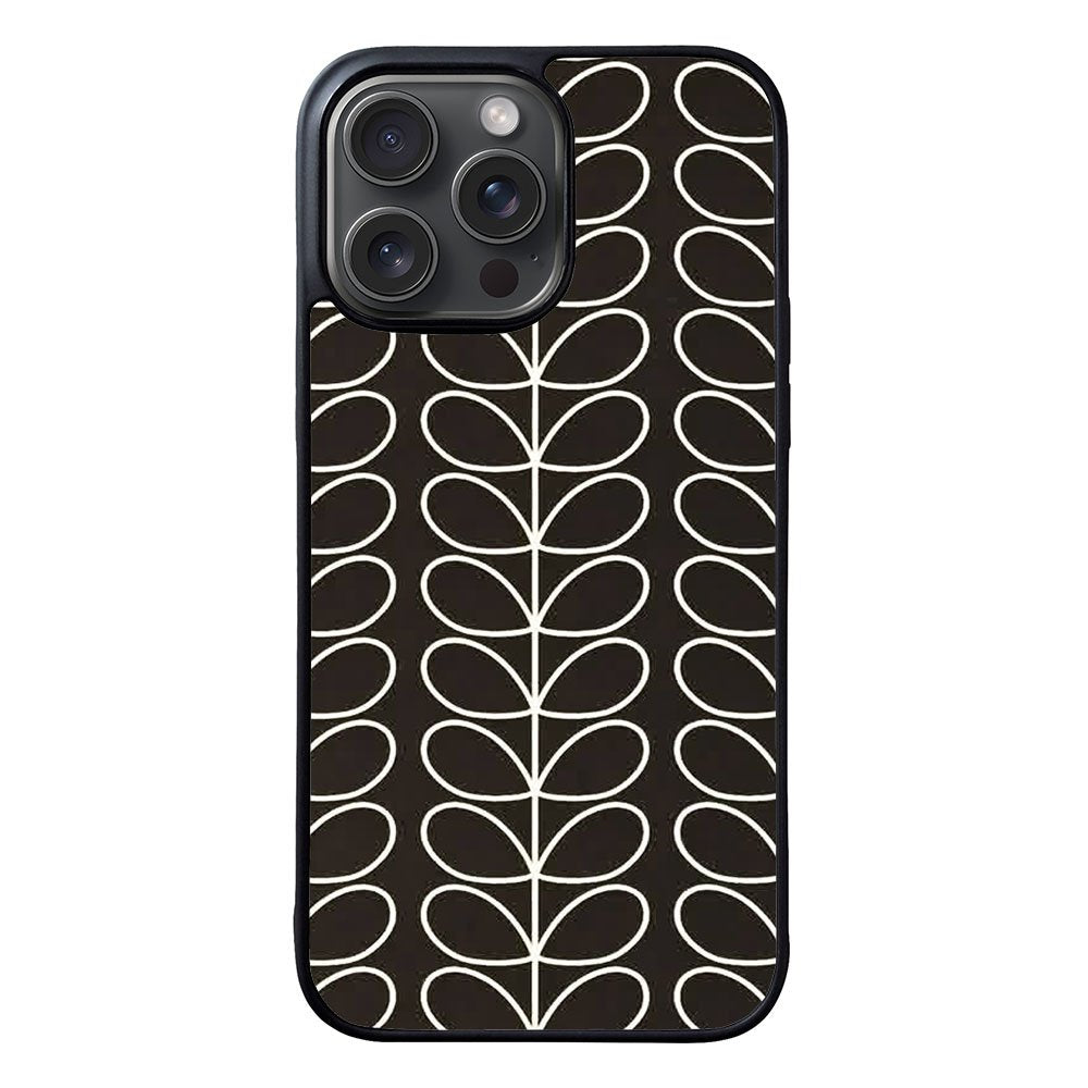 Pattern Orla Kiely Black Case iPhone 15 Pro BC1821
