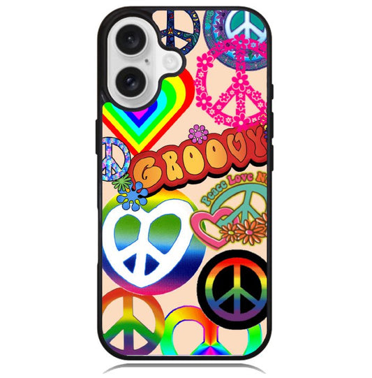 60S PEACE SIGN Case iPhone 16 BC3075