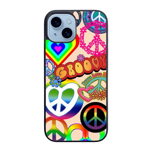 60S PEACE SIGN Case iPhone 15 BC3075