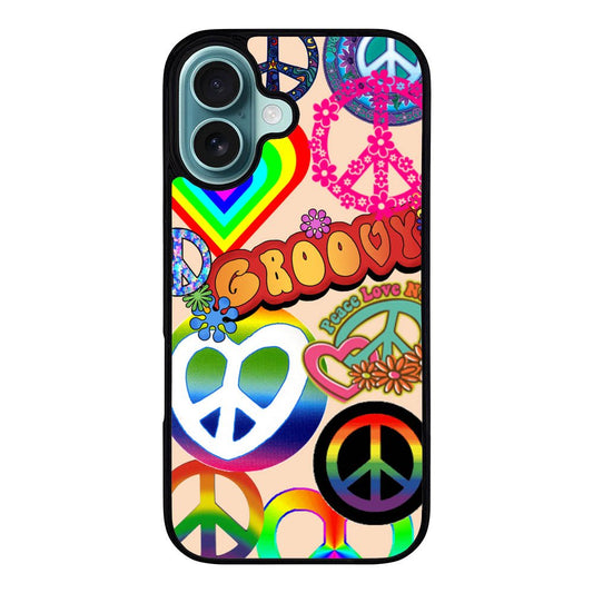 60S PEACE SIGN Case iPhone 16 Plus BC3075