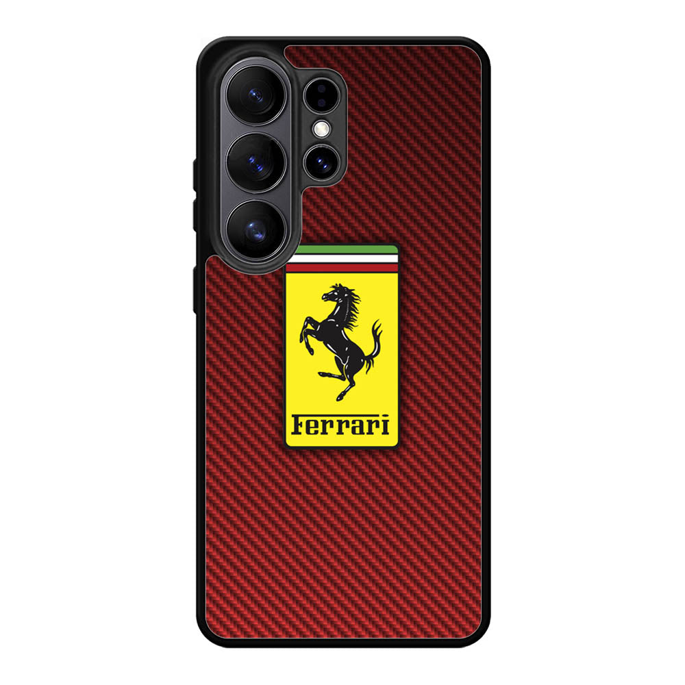 Ferrari Logo Red Carbon X4707 Samsung Galaxy S26 Ultra Case