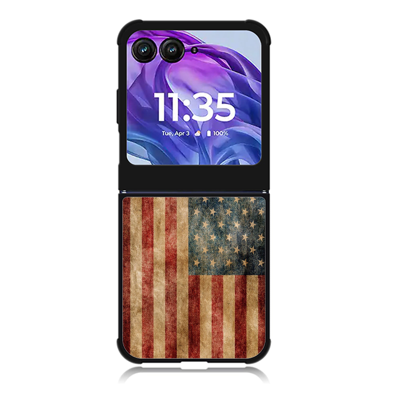 Vintage American Flag Motorola Moto Razr Plus 2025/2024 Case, Moto Razr 50 Ultra 5G BC0504