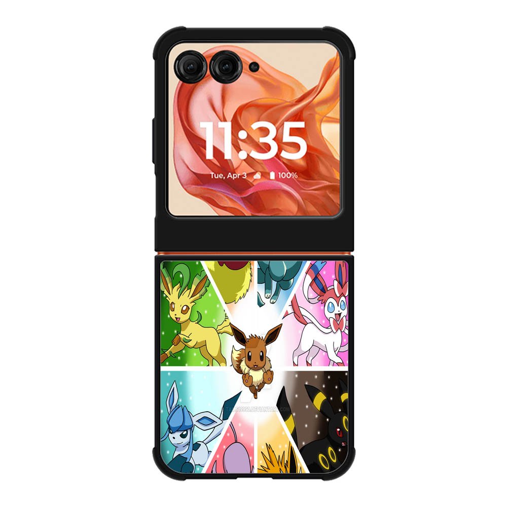 Pokemon Eevee Collage B0052 LG Google Nexus 5 Case - Plastic / Black Motorola Moto Razr 2025/2024 , Moto Razr 60/50 Case BC1960