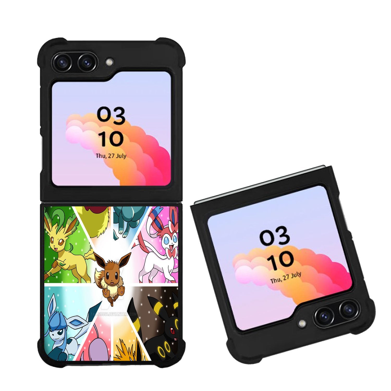 Pokemon Eevee Collage B0052 LG Google Nexus 5 Case - Plastic / Black Case Samsung Galaxy Z Flip 5 5G BC1960