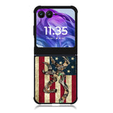 Browning Deer Real Tree Camo USA Flag Motorola Moto Razr Plus 2025/2024 Case, Moto Razr 50 Ultra 5G BC2264