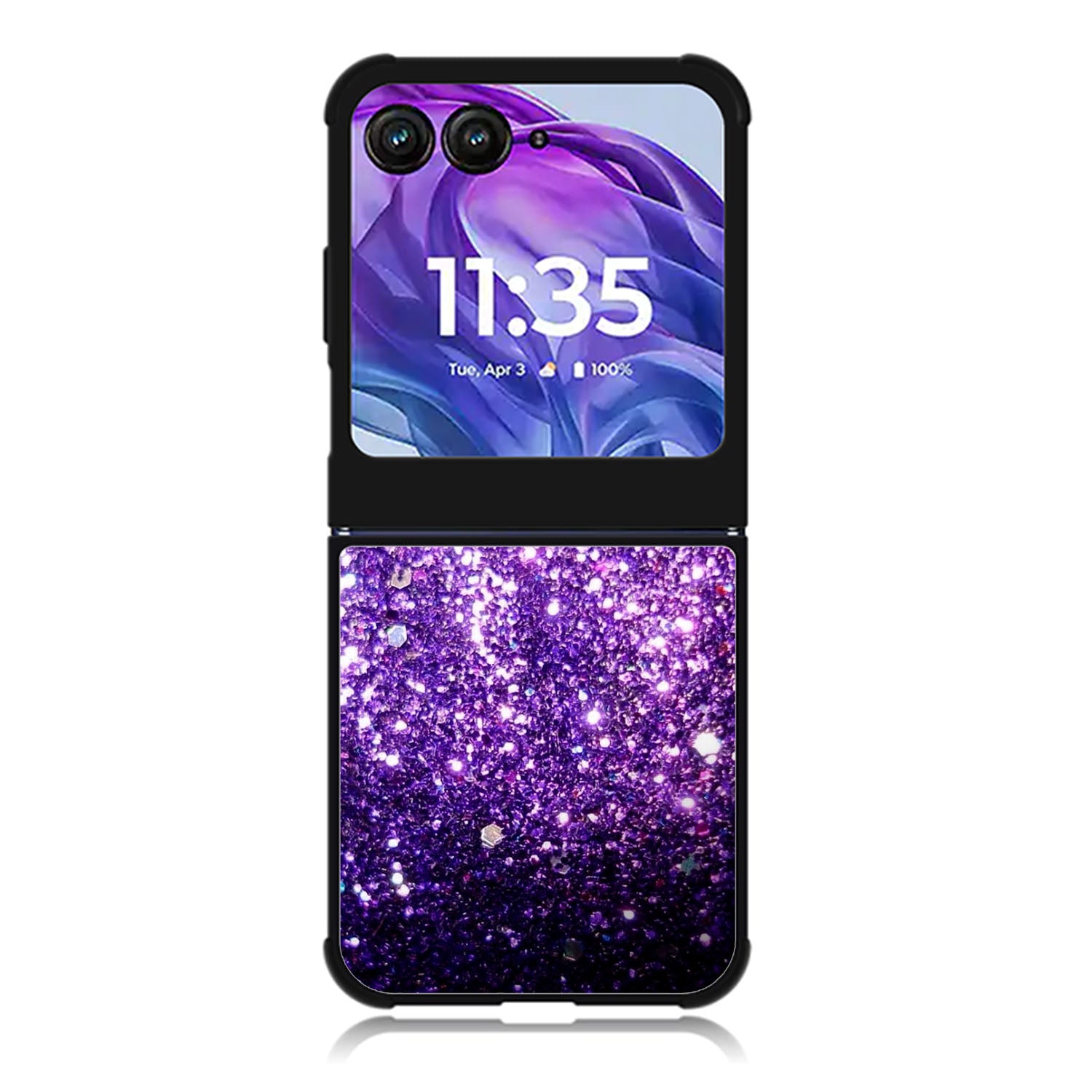 Purple Sparkling Glitter Motorola Moto Razr Plus 2025/2024 Case, Moto Razr 50 Ultra 5G BC2032