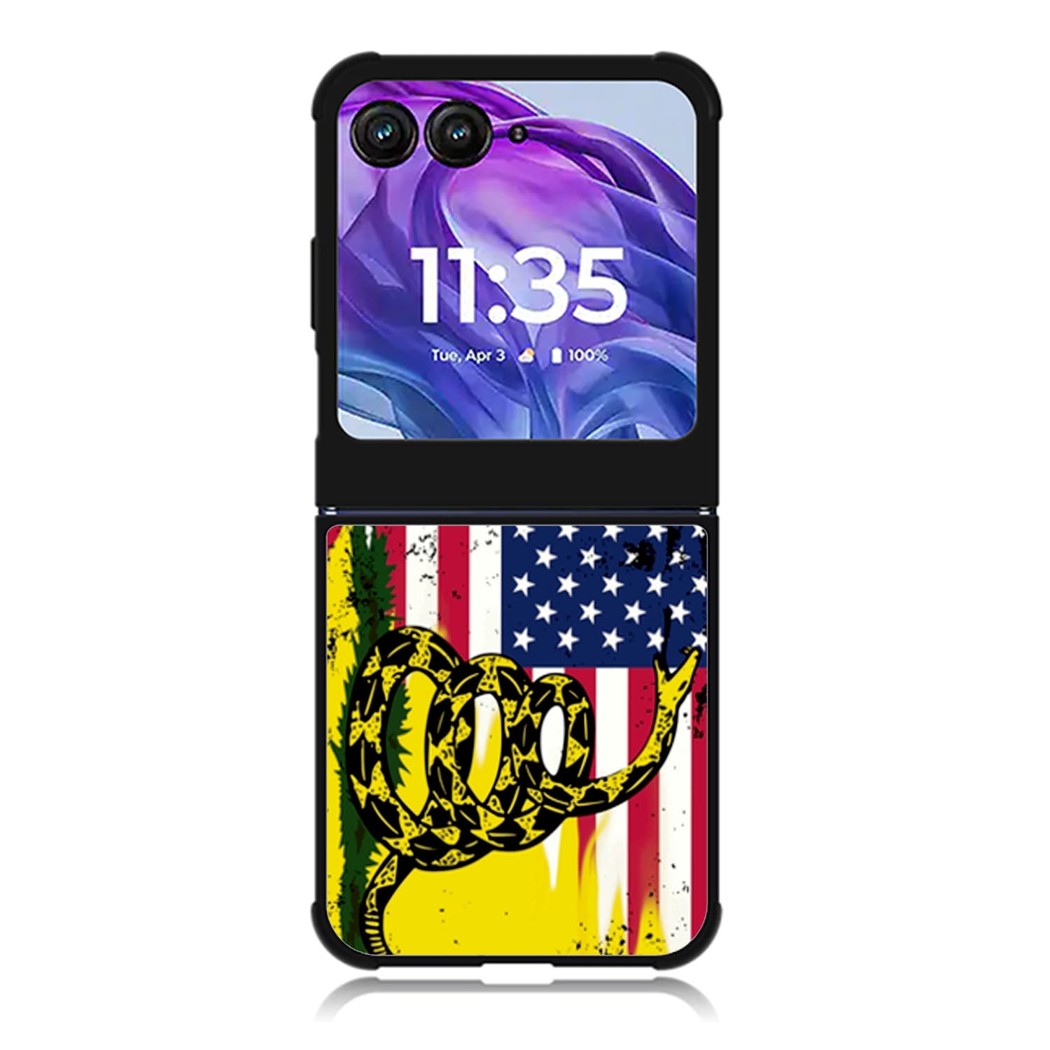 American Gadsden Flag Worn Motorola Moto Razr Plus 2025/2024 Case, Moto Razr 50 Ultra 5G BC2229