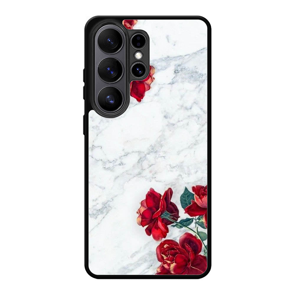 Marble With Roses Samsung Galaxy S26 Ultra Case BC2061