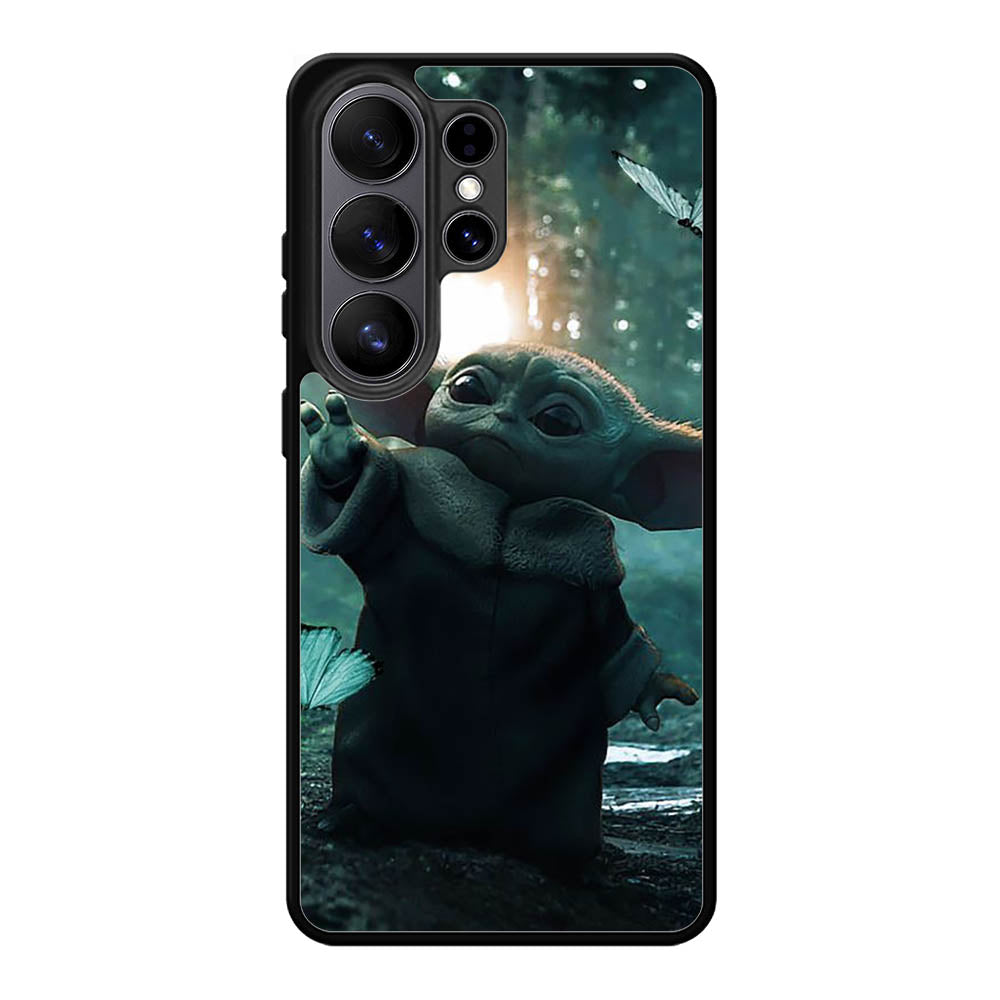 Baby Yoda In The Forest Love Butterfly Samsung Galaxy S26 Plus Case