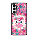Cute Pink Floral Owl Samsung Galaxy S26 Case FE0195