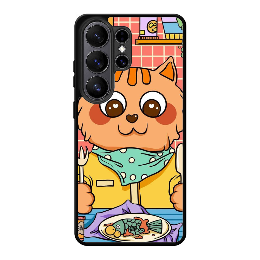 cat eat fish Samsung Galaxy S26 Ultra Case FE0137