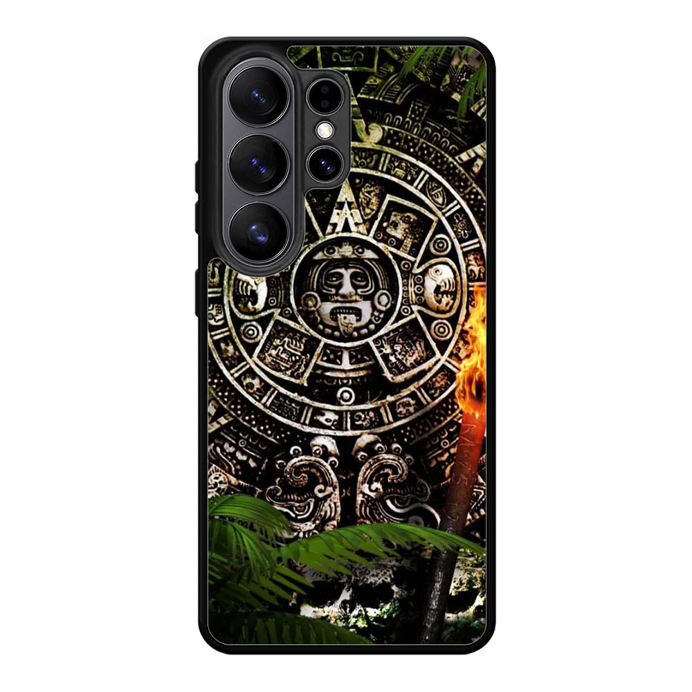 Aztec Calendar Texture Wallpaper Case Samsung Galaxy S26 Plus Case DC0126