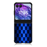 Abstract Blue Parallax Cubes Pattern Motorola Moto Razr 2024 , Moto Razr 50 Case FE0072