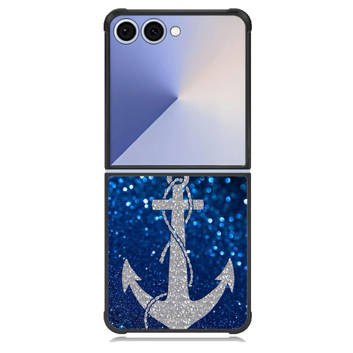 Blue glitter anchor Samsung Galaxy Z Flip 7 Case BC3001