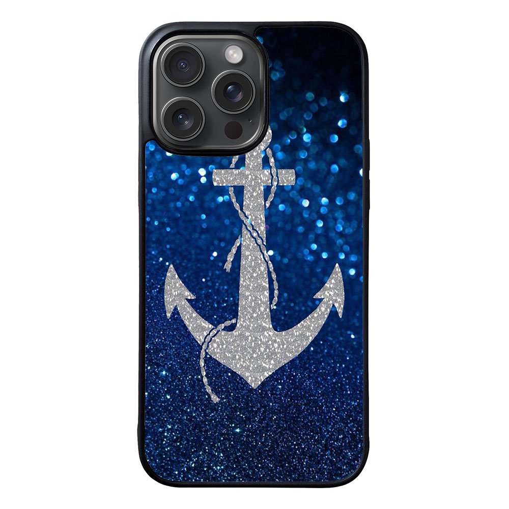 Blue glitter anchor Case iPhone 15 Pro BC3001