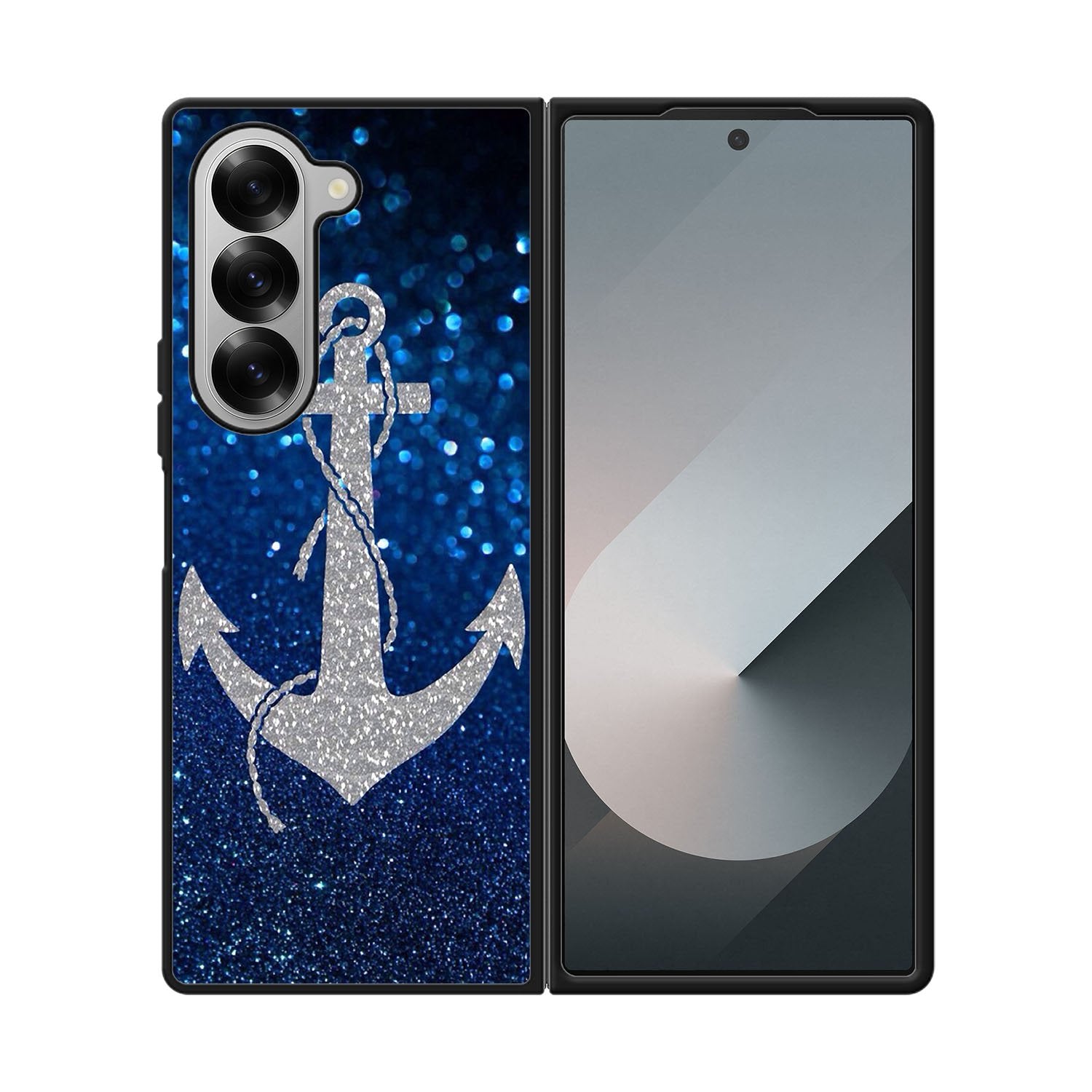 Blue glitter anchor Case Samsung Galaxy Z Fold 6 5G BC3001