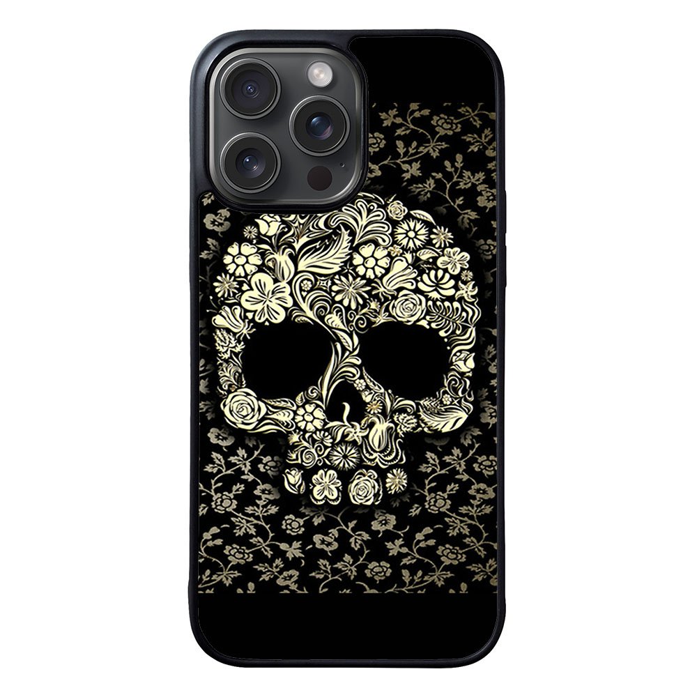 Dead sugar skull flower pattern Case iPhone 15 Pro BC3010