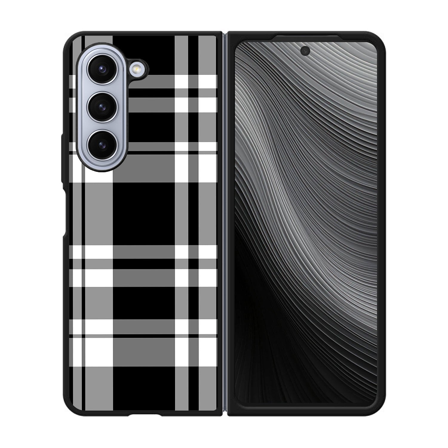 Black Plaid Case Samsung Galaxy z Fold 5 5G BC3000