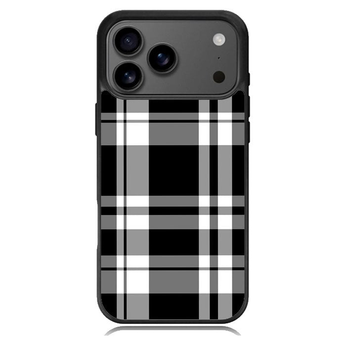 Black Plaid iPhone 17 Pro Max Case BC3000