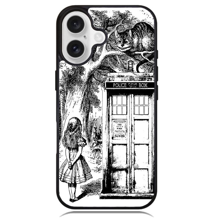 Alice In Wonderland And Cat On Doctor Who Box Case iPhone 16 BC3045