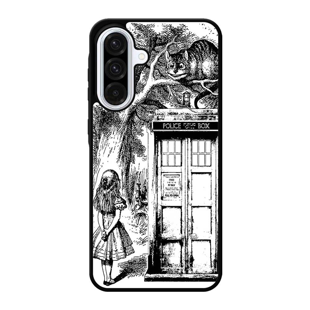 Alice In Wonderland And Cat On Doctor Who Box Samsung Galaxy A56 Case BC3045