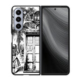Alice In Wonderland And Cat On Doctor Who Box Case Samsung Galaxy z Fold 5 5G BC3045