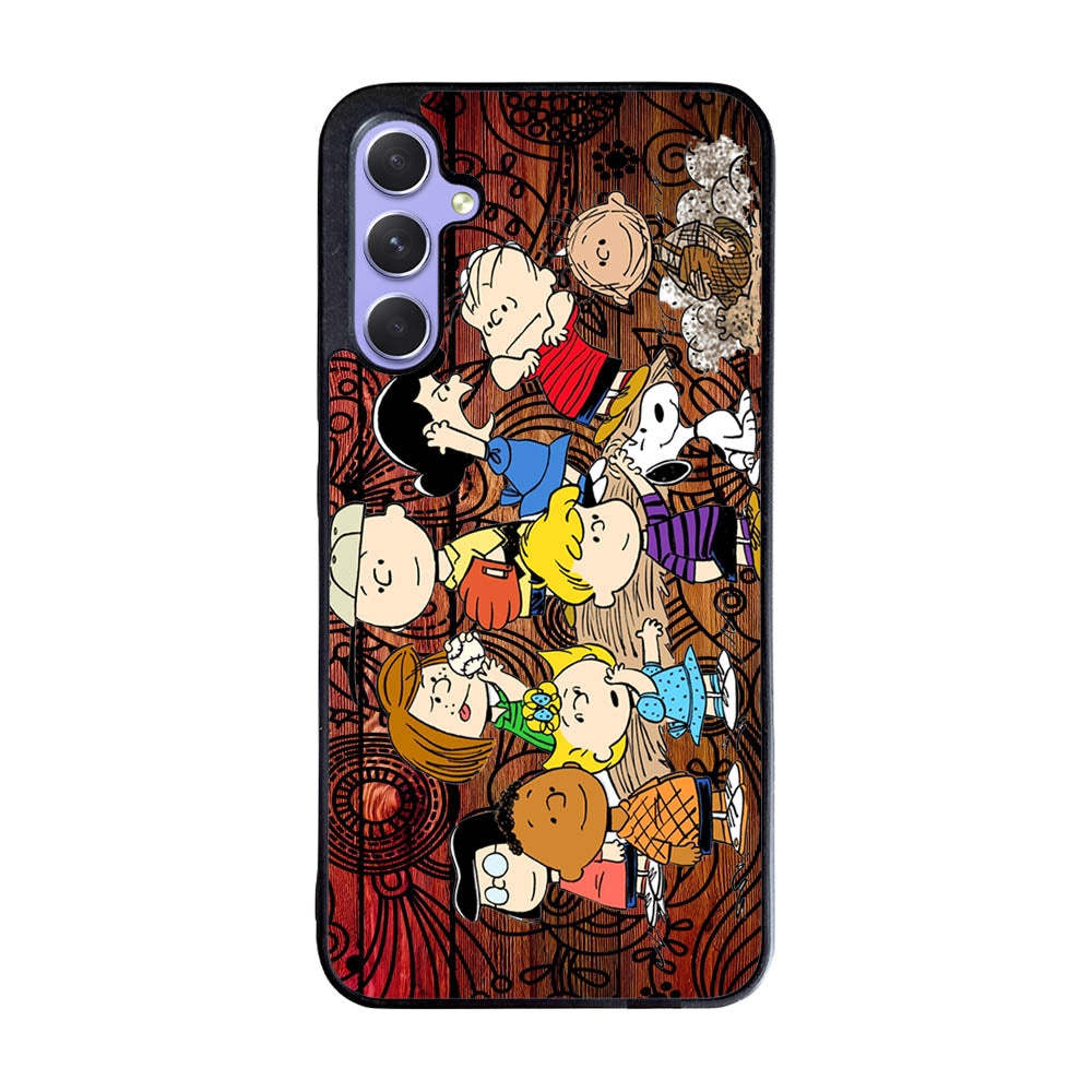 Peanuts In Background Wood Art Case Samsung Galaxy A55 5G BC2977