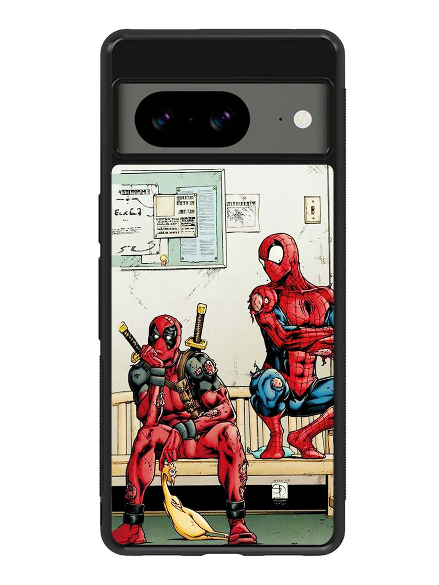 Funny Spiderman and Deadpool Google Pixel 8a Case