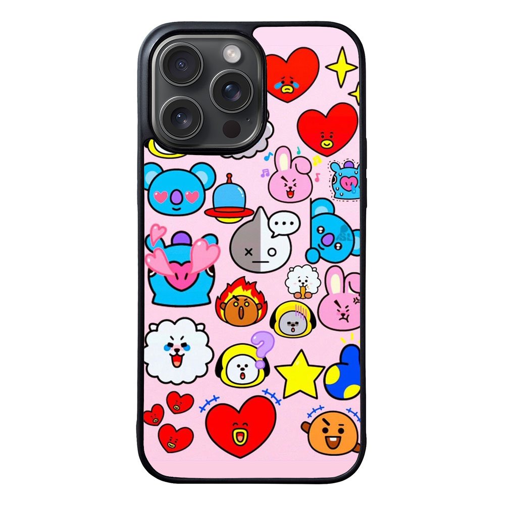 BTS BT21 Cute Pink Case iPhone 15 Pro Max BC2910