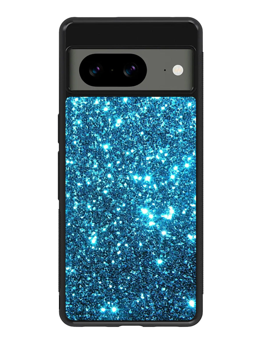 Blue bling sparkling sparkles Google Pixel 8a Case