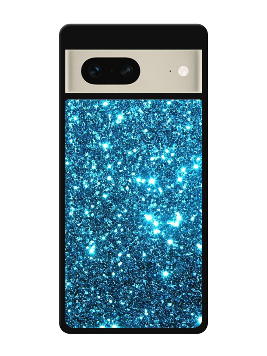 Blue bling sparkling sparkles Google Pixel 7 Case