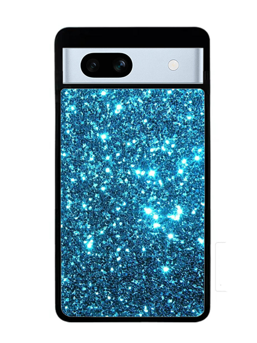 Blue bling sparkling sparkles Google Pixel 7A Case