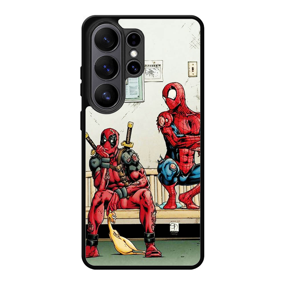 Funny Spiderman and Deadpool Samsung Galaxy S26 Plus Case